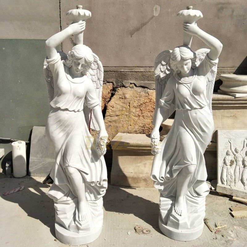 Decorative Roman Style Hand Carved White Cararra Marble Pillars