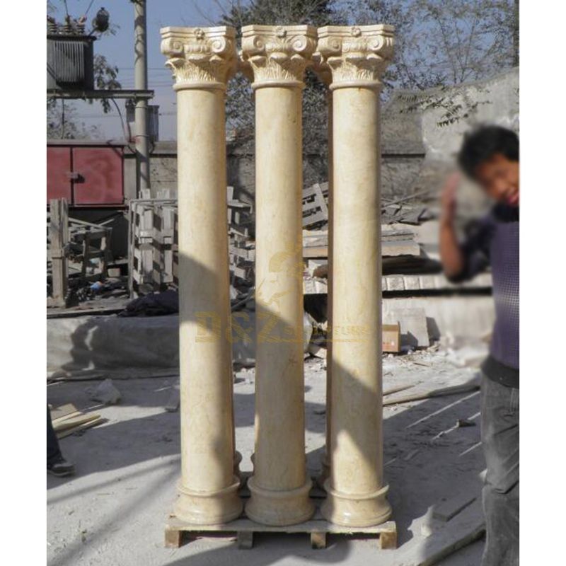 Decorative Roman Style Hand Carved White Cararra Marble Pillars