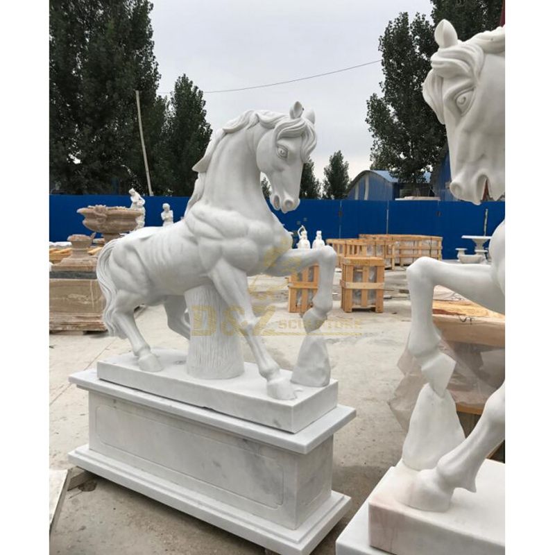 Hot Sale Carving White Marble Stone Seahorse Fountain Sculpture