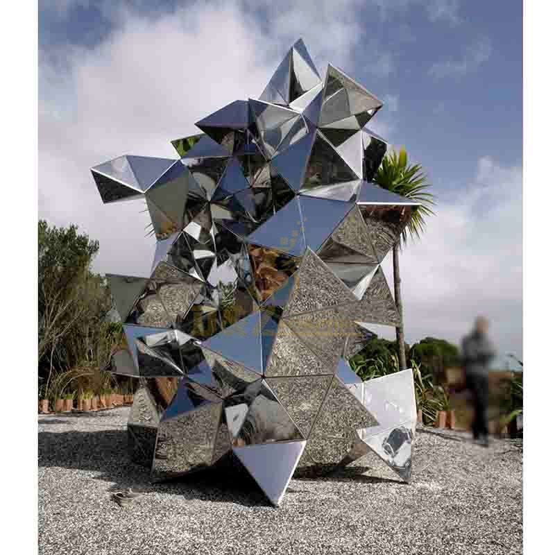 Stainless steel geometric metal sculpture