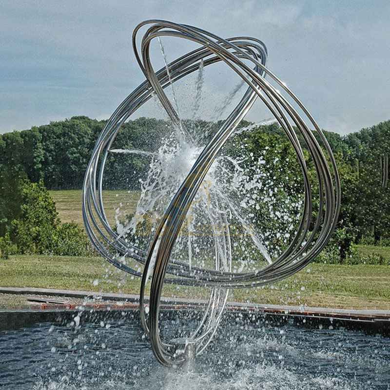 Stainless Steel Water Fountain Garden Sculpture