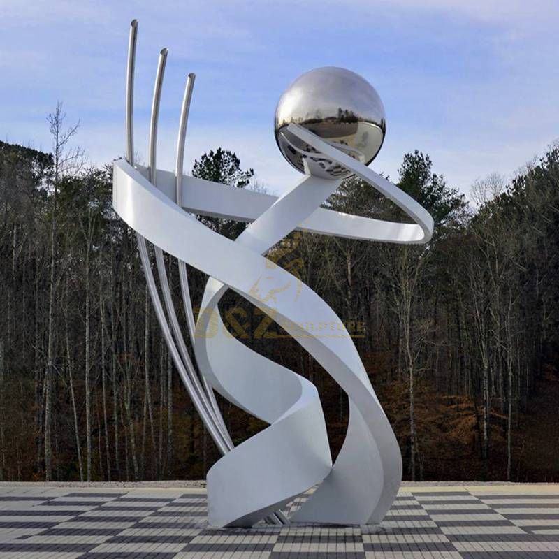 Stainless steel ball modern sculpture