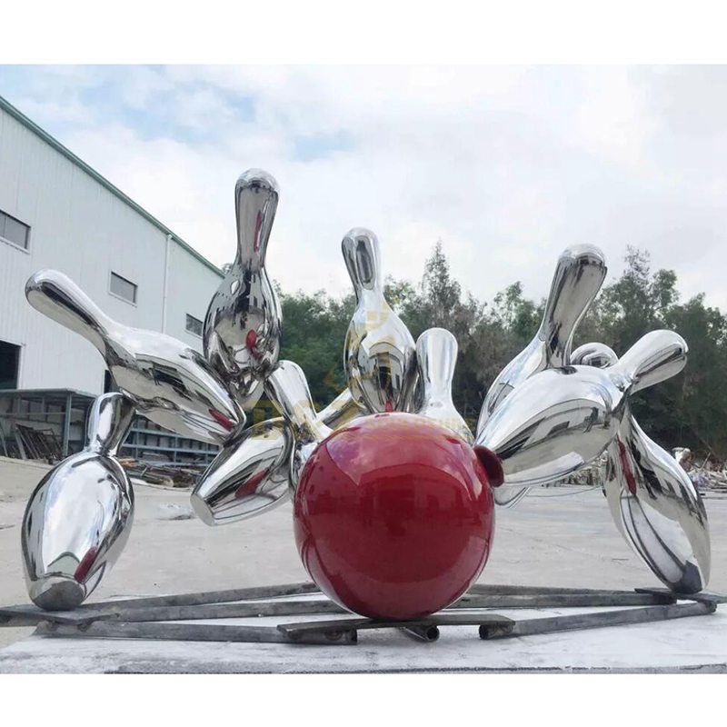 Stainless Steel Bowling Polished Sculpture