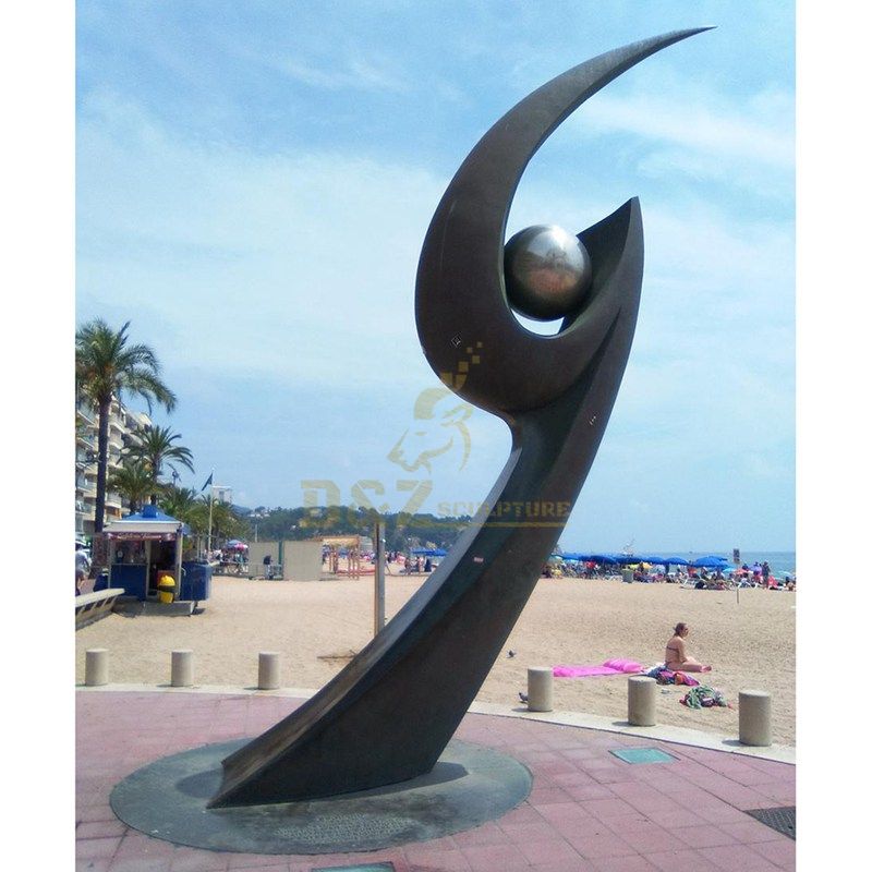 Stainless steel outdoor seaside sculpture
