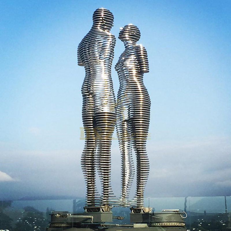 Stainless steel love figures large city sculpture