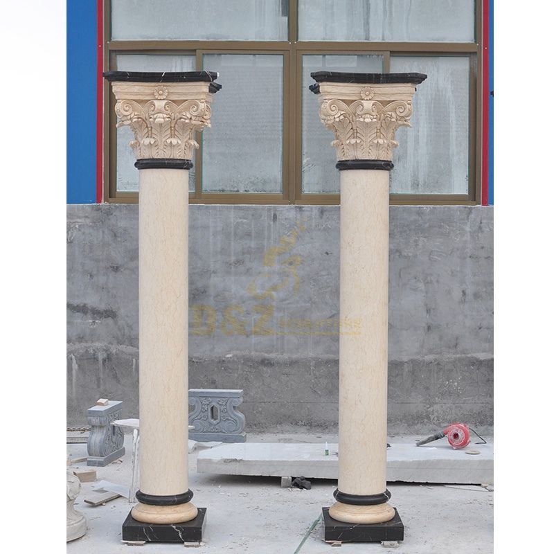 Black Marble Columns For Piazza Decorating