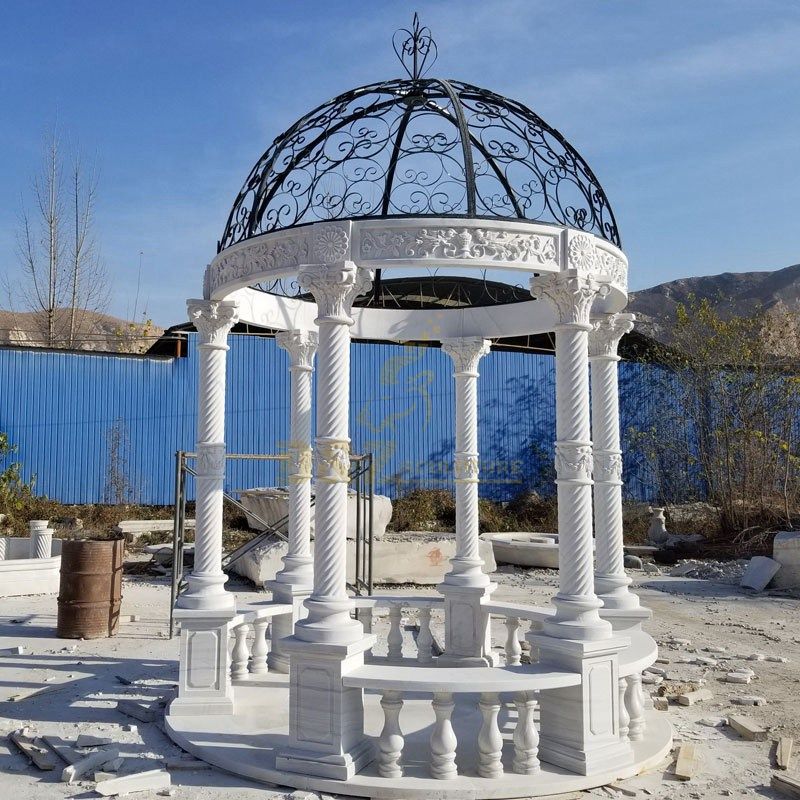 Decorative Stone Wedding Gazebo Outdoor Marble Garden Gazebo