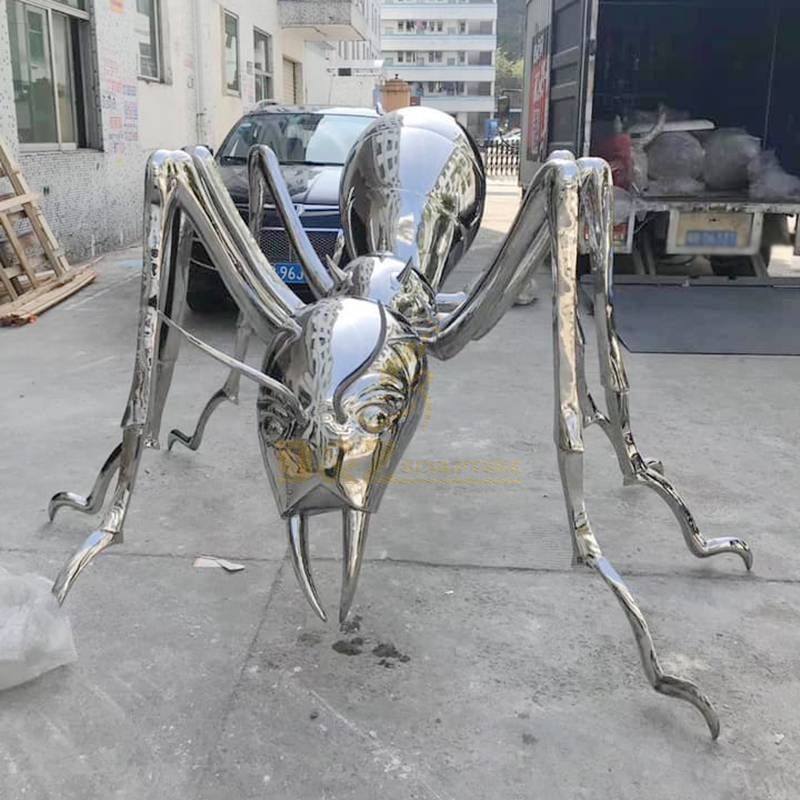 Large size stainless steel ants sculpture