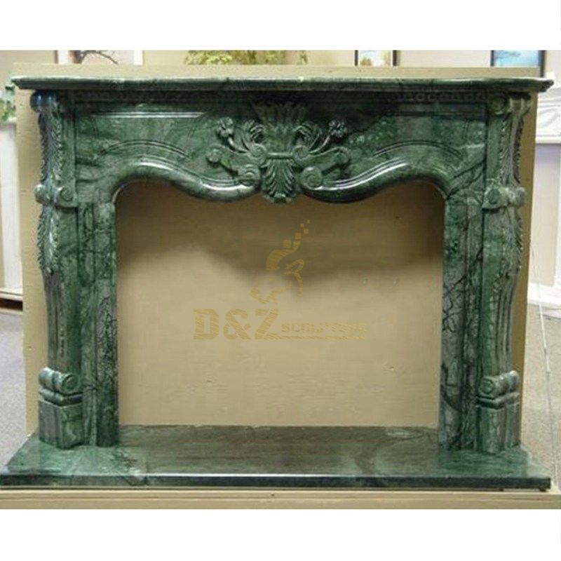 Hand Carved Indoor Free Standing Granite Stone Fancy Fireplace Model