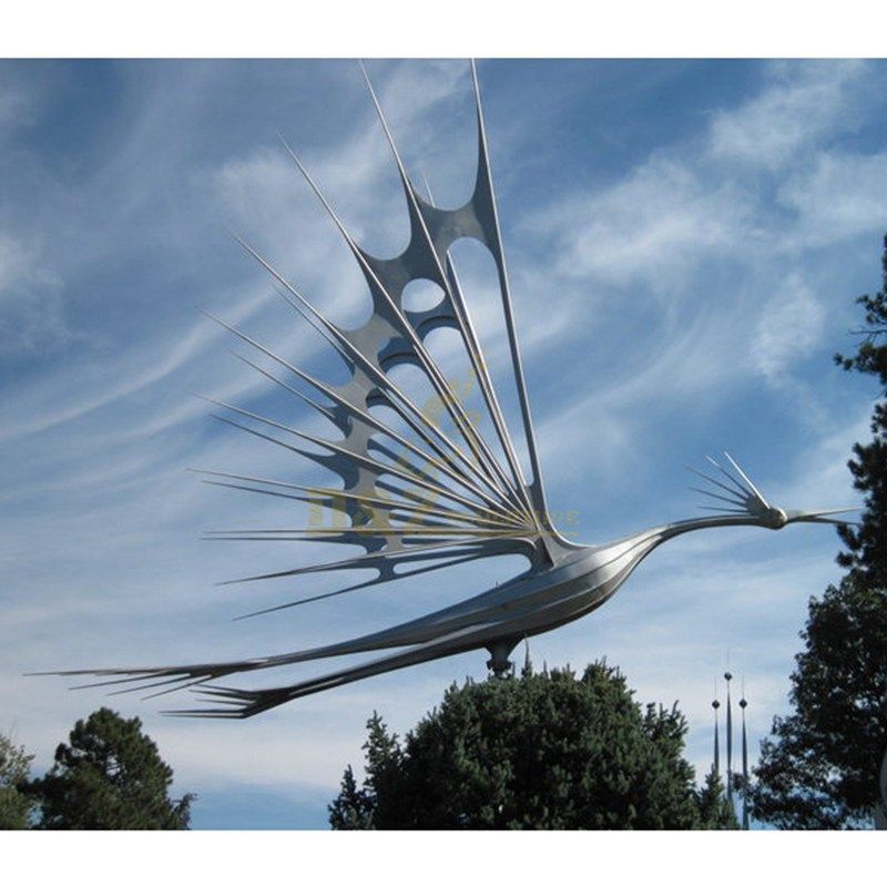 Phoenix stainless steel metal sculpture