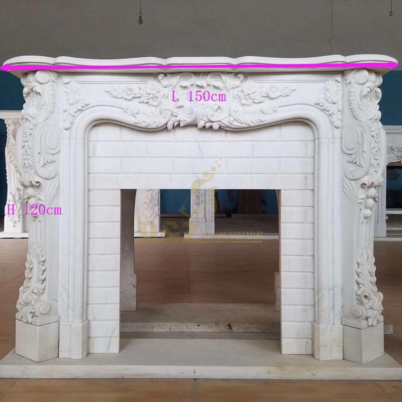 Decorative Natural White Marble Fireplace Surround