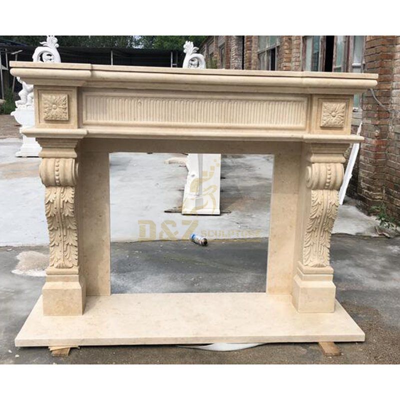 Marble Carving Mantelpiece Factory Direct Selling Natural Marble Yellow Marble Fireplace