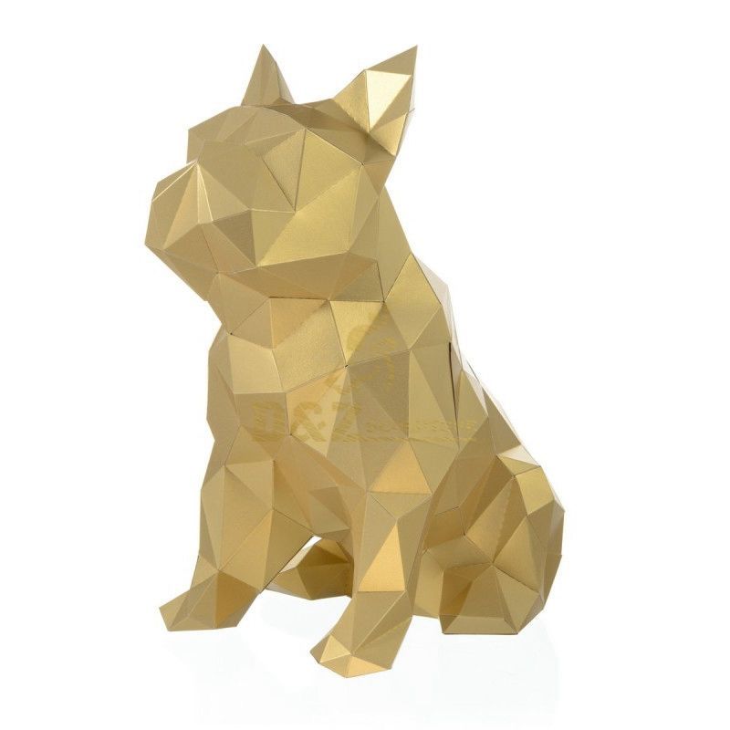 Stainless steel dog sculpture