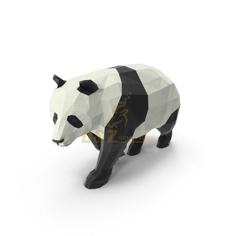Stainless Steel Panda Sculpture