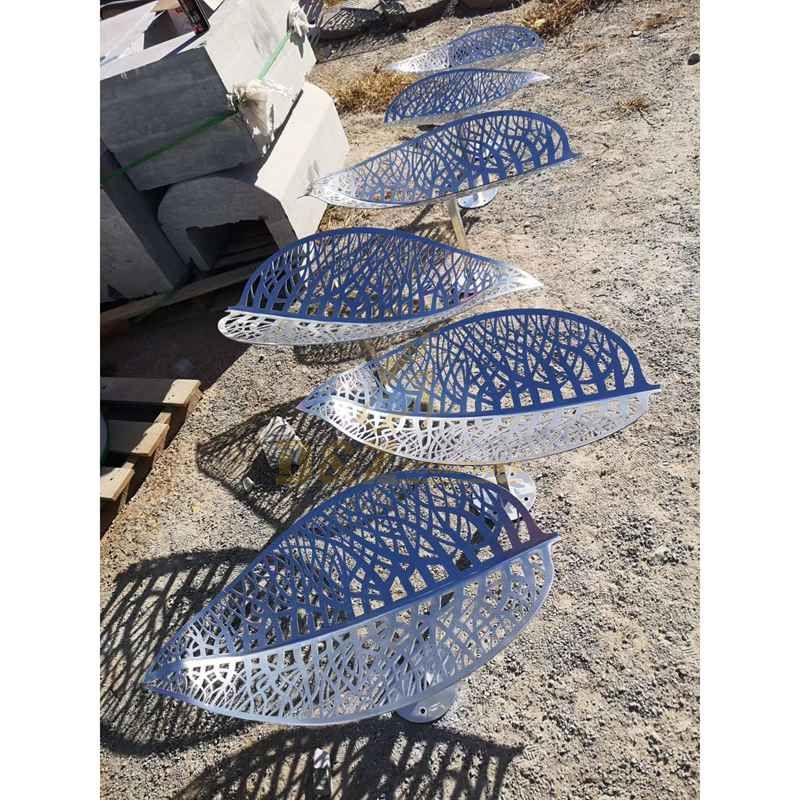 Stainless steel water leaf art modern sculpture