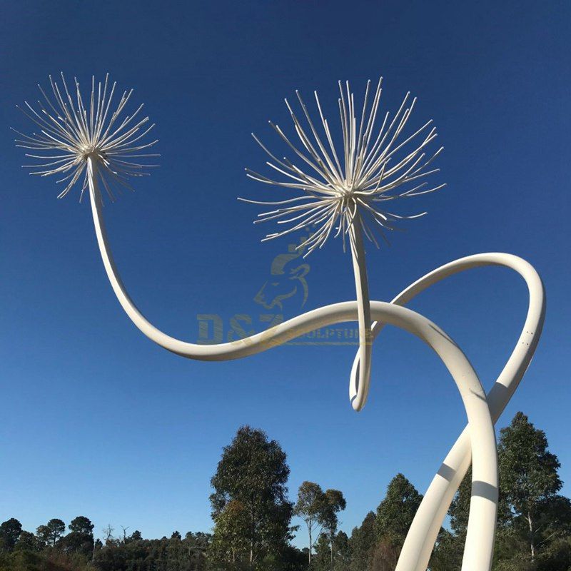Stainless steel dandelion delicate sculpture