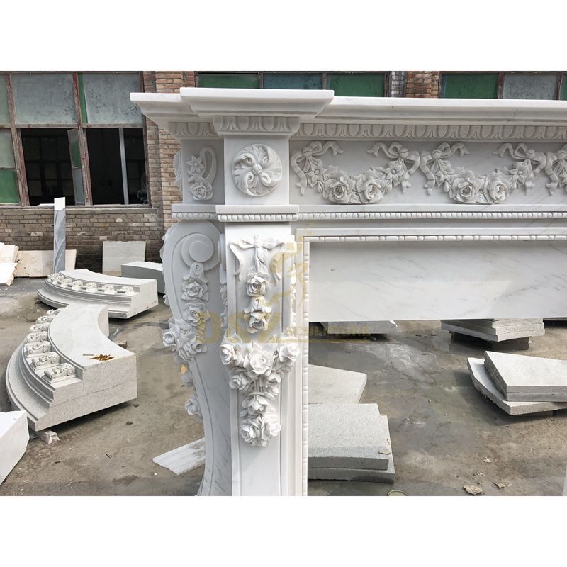 Custom Decorative Marble Stone Fireplace Surround