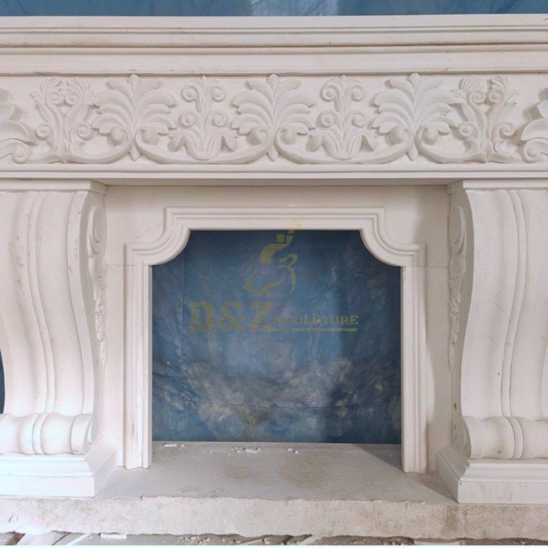 Beautiful Indoor Antique Marble Stone Fireplace