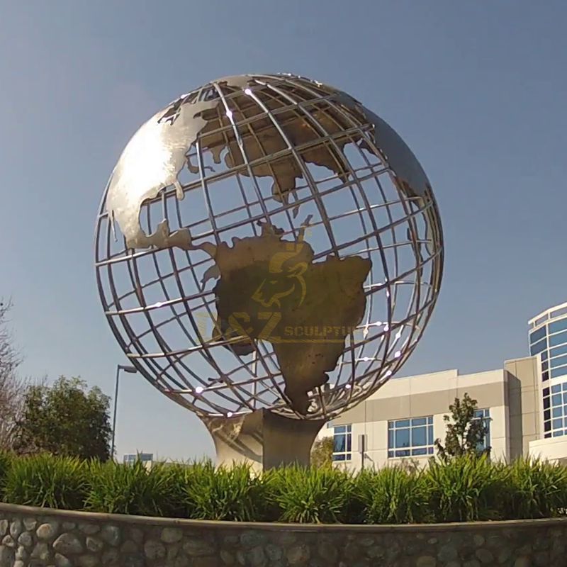 Stainless Steel Globe metal Earth Sculpture