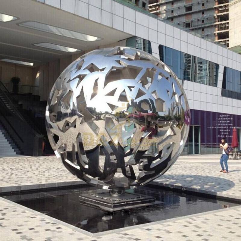 Stainless steel urban decorative ball sculpture