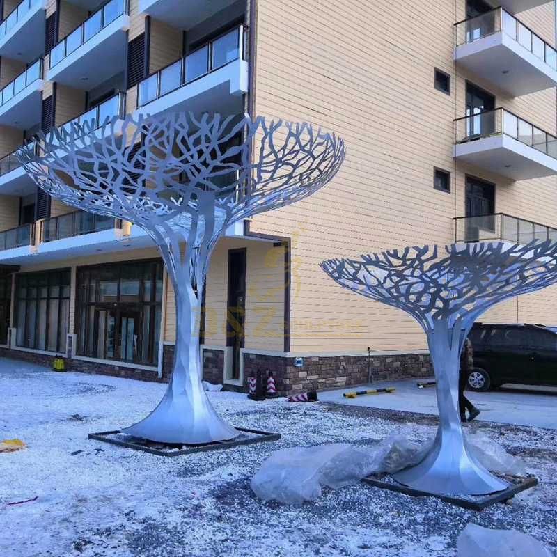 Stainless steel garden tree sculpture