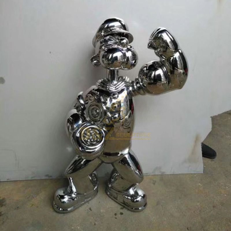 Modern Stainless Steel Popeye Art Sculpture