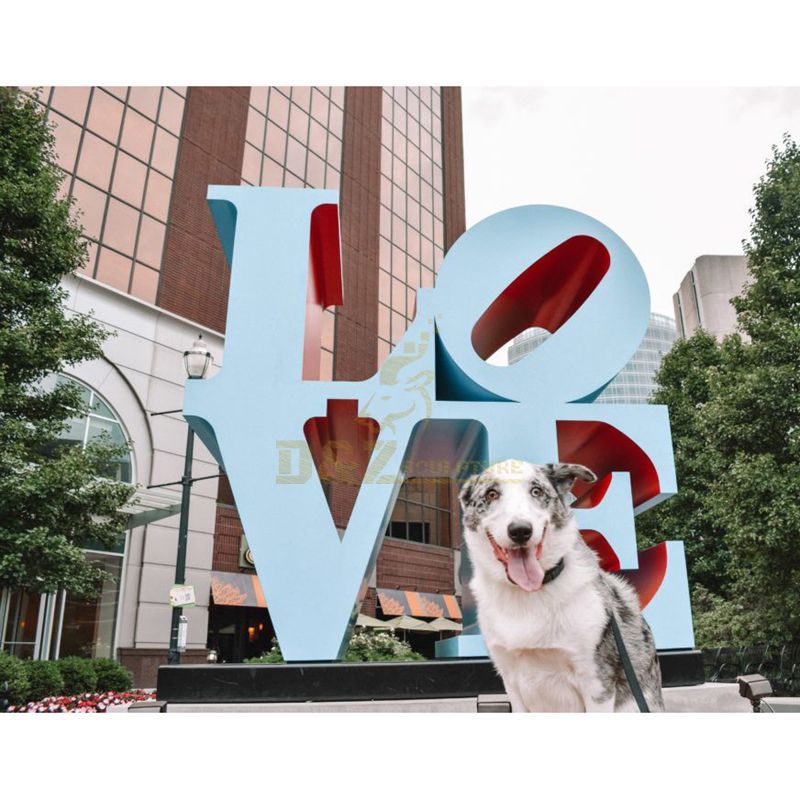 Big Letter Love Statue Outdoor Stainless Steel Sculpture