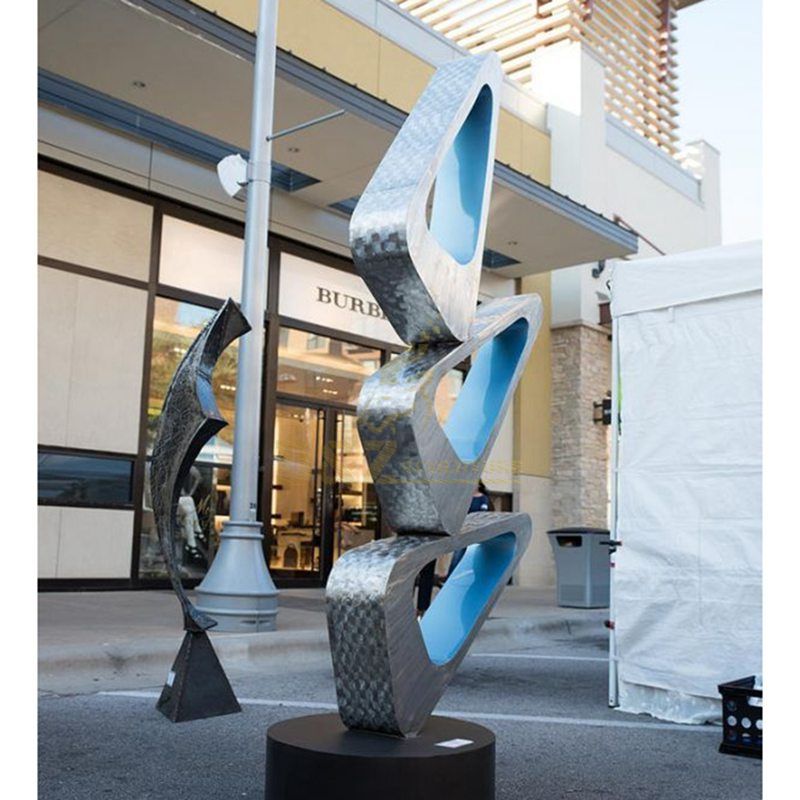 Stainless steel geometric metal sculpture