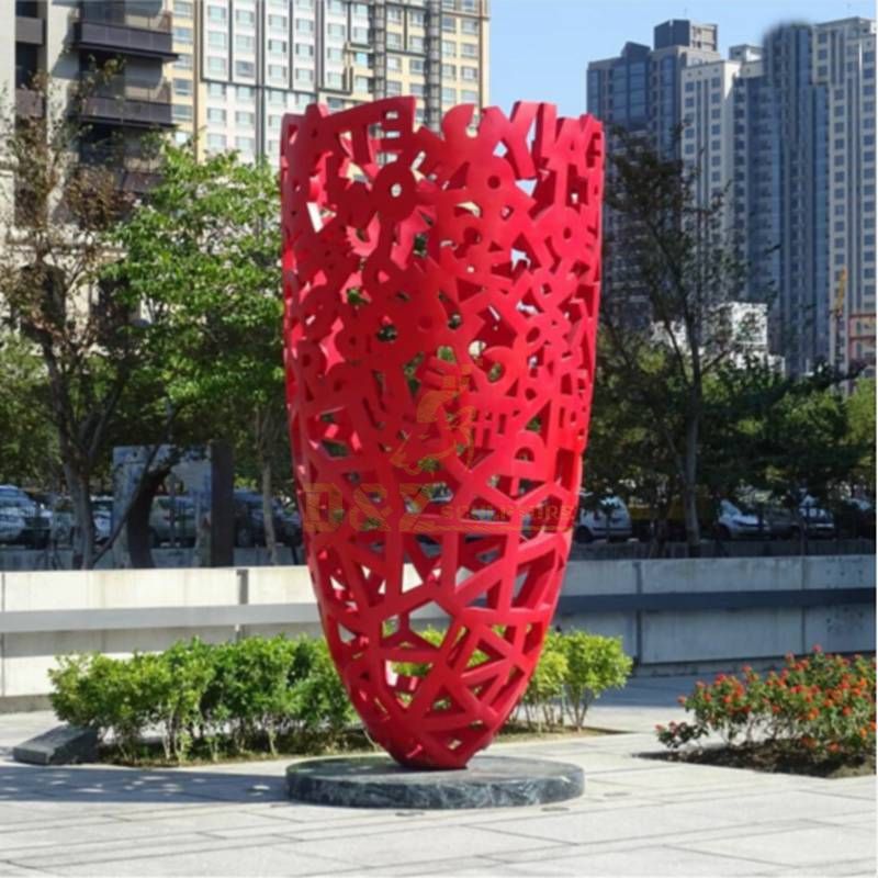 Large modern design stainless steel outdoor sculpture