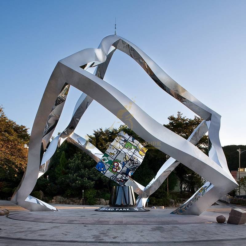 Stainless steel square Rubik cube sculpture