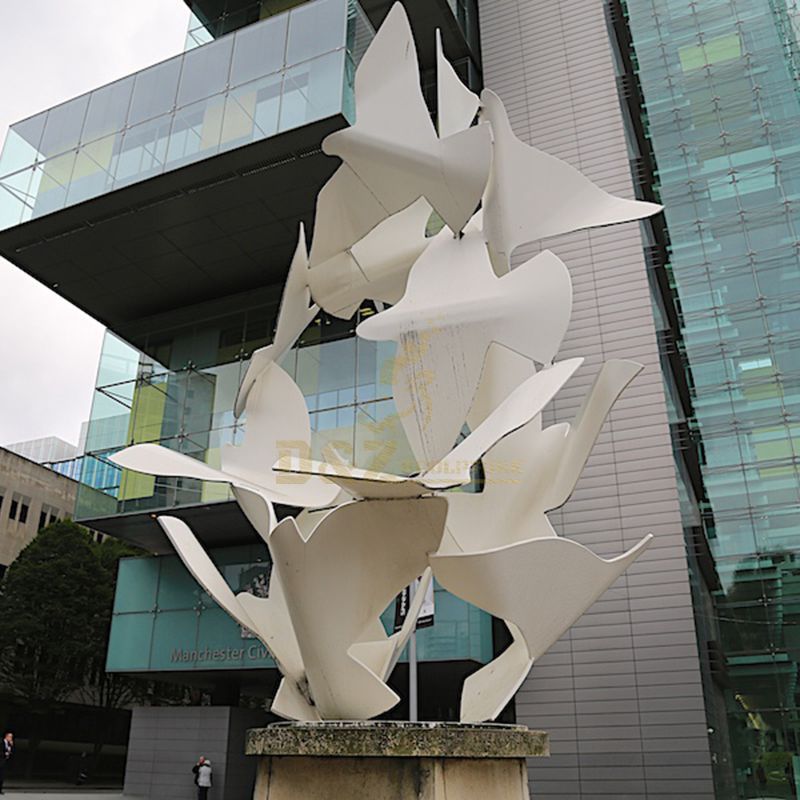 Stainless steel paper airplane sculpture