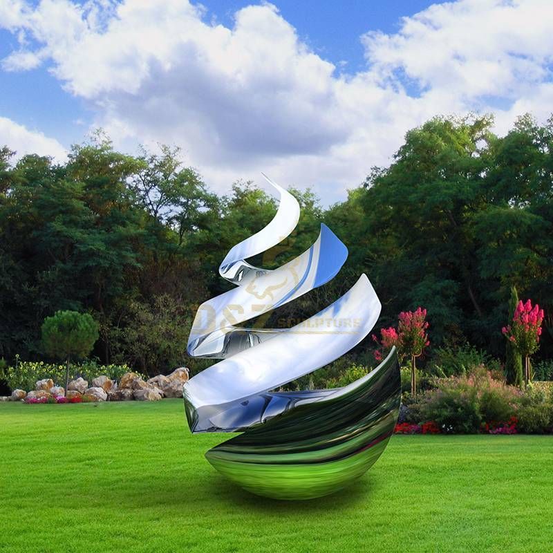 City stainless steel water drop sculpture