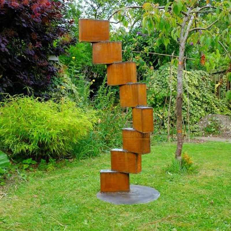 Outdoor garden corten steel flag sculpture