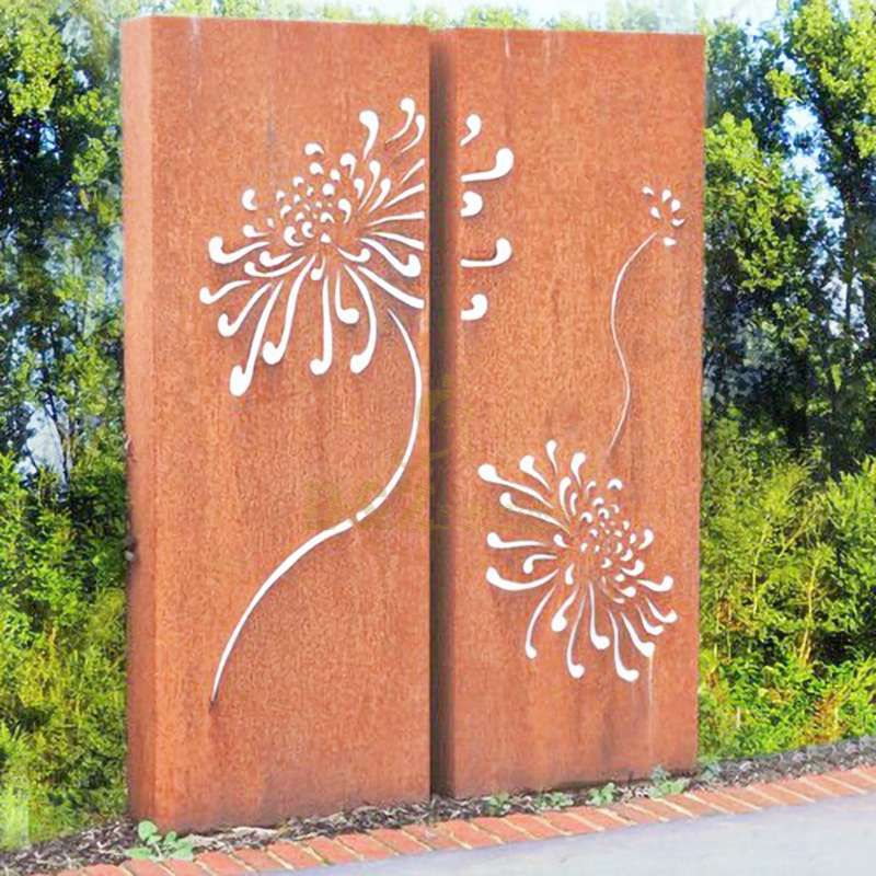 Geometry welding corten steel sculpture