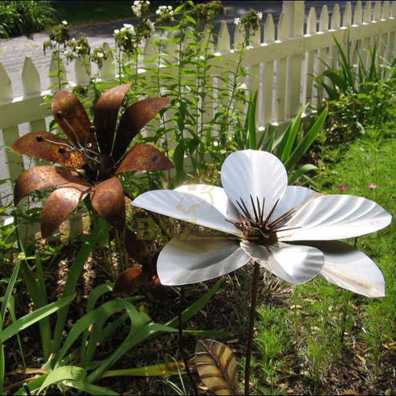 Corten steel flower park garden decorative sculpture