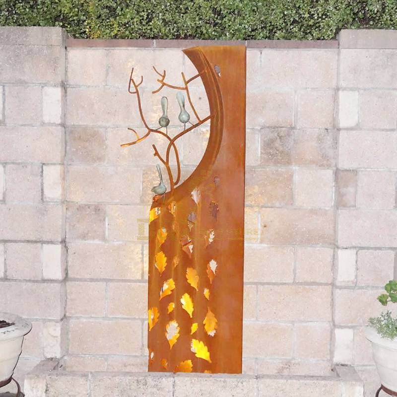 Outdoor crescent shape garden corten steel sculpture