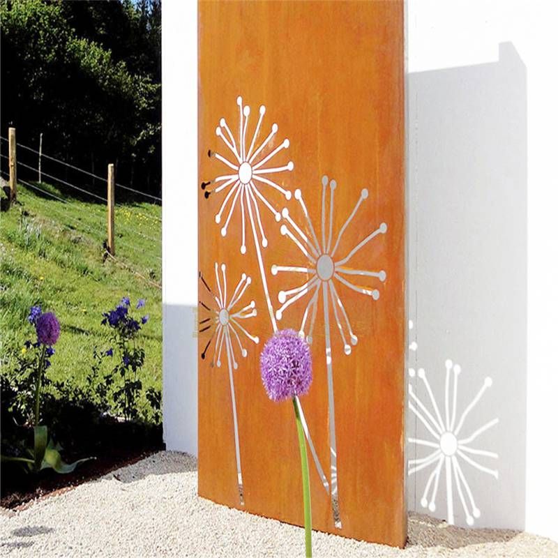 Corten steel outdoor wall art leaf sculpture