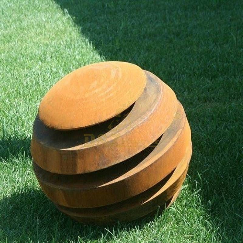 Corten steel ball sculpture