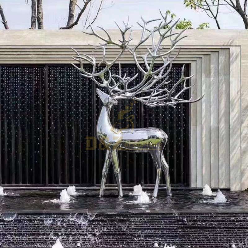 Garden decoration animal stainles steel deer sculpture