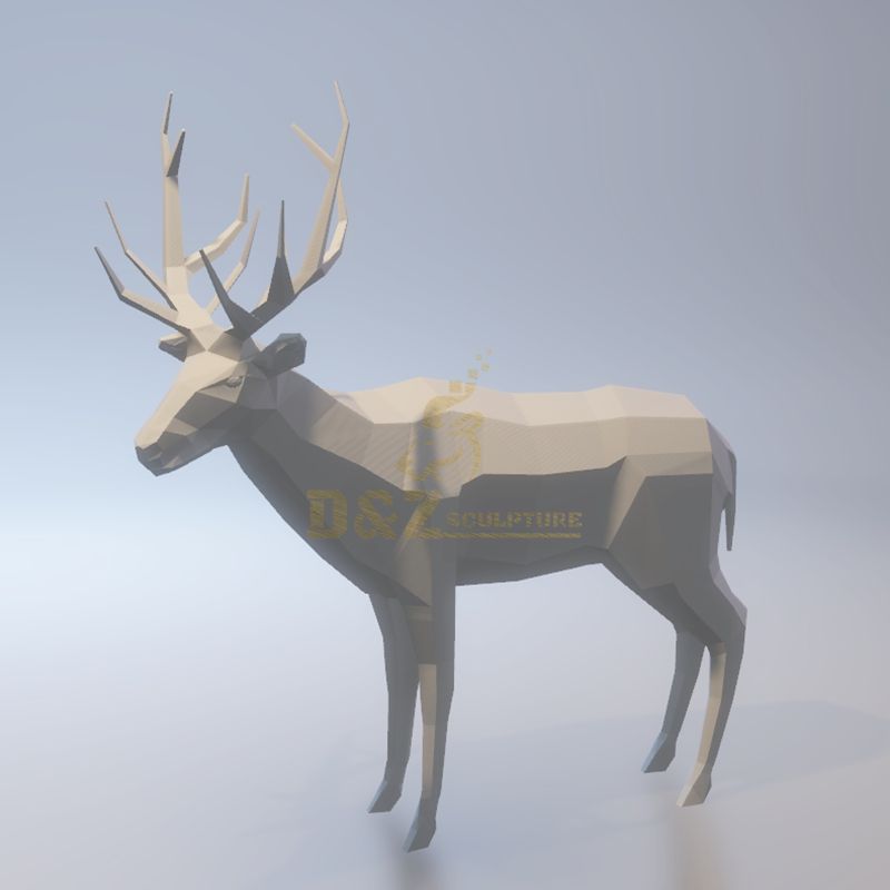 Stainless steel metal animal deer sculpture