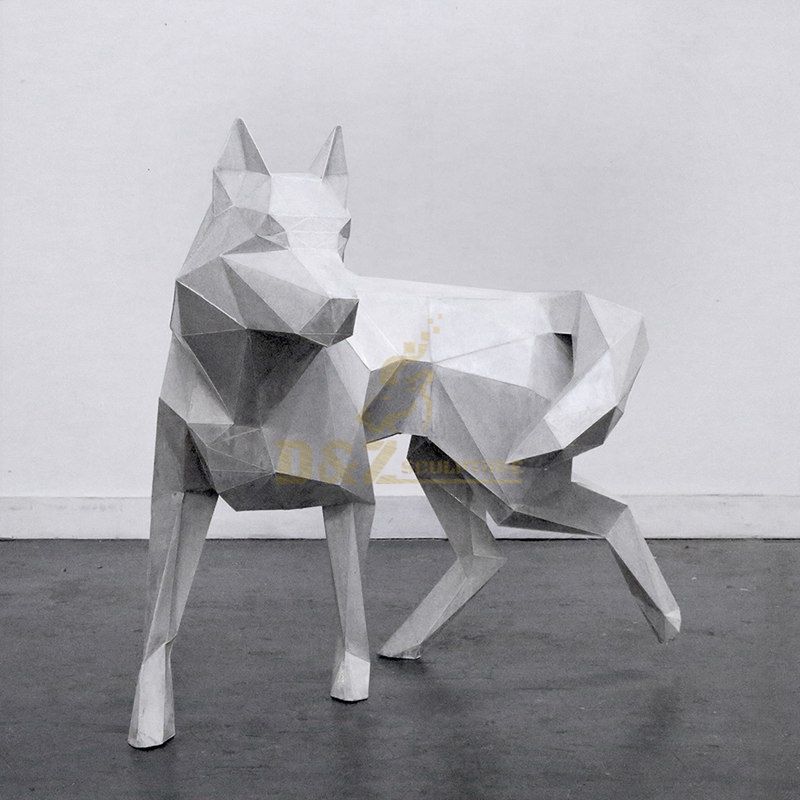 Stainless Steel White Dog Statue