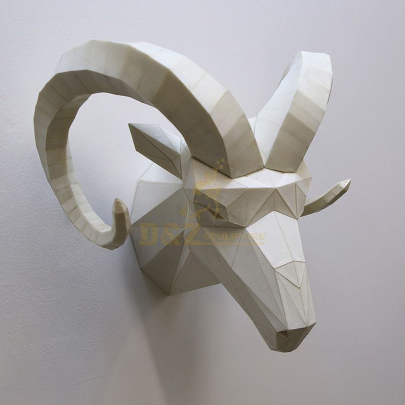 Stainless steel sheep head wall art pendant sculpture