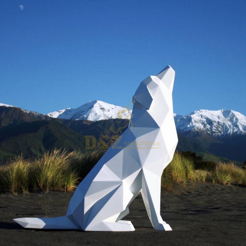 Outdoor decoration stainless steel dog sculpture