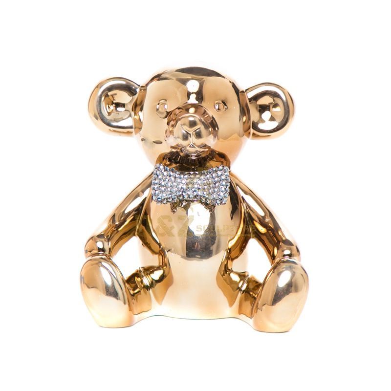 Stainless steel  gold bear sculpture