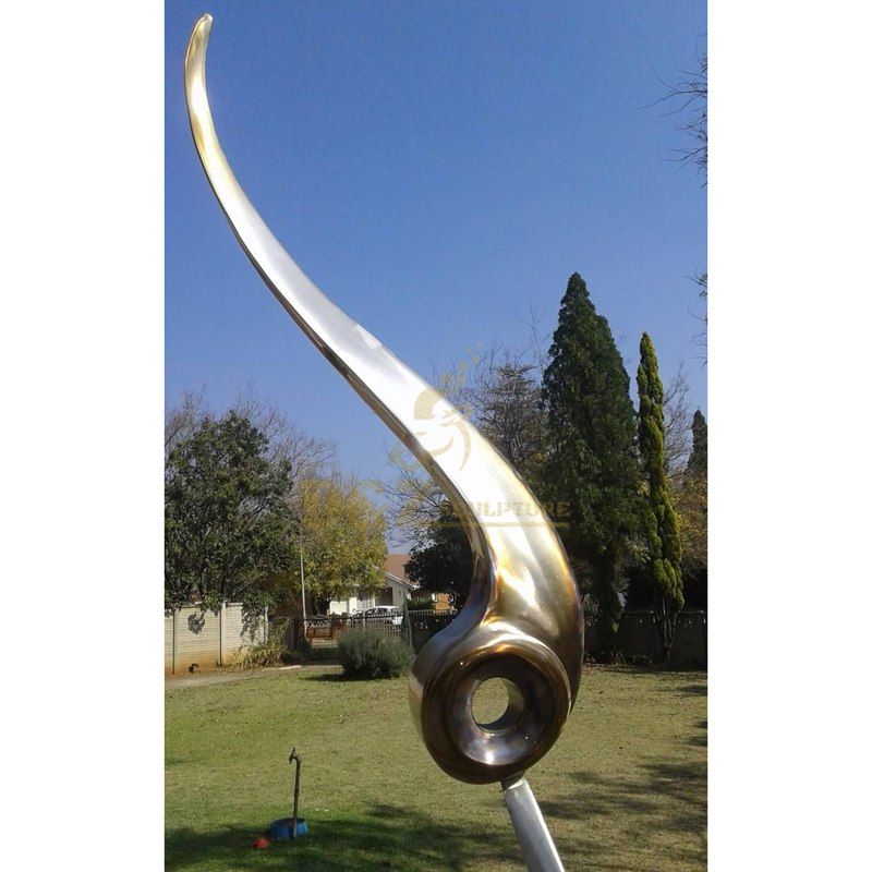 Large outdoor modern abstract stainless steel sculpture