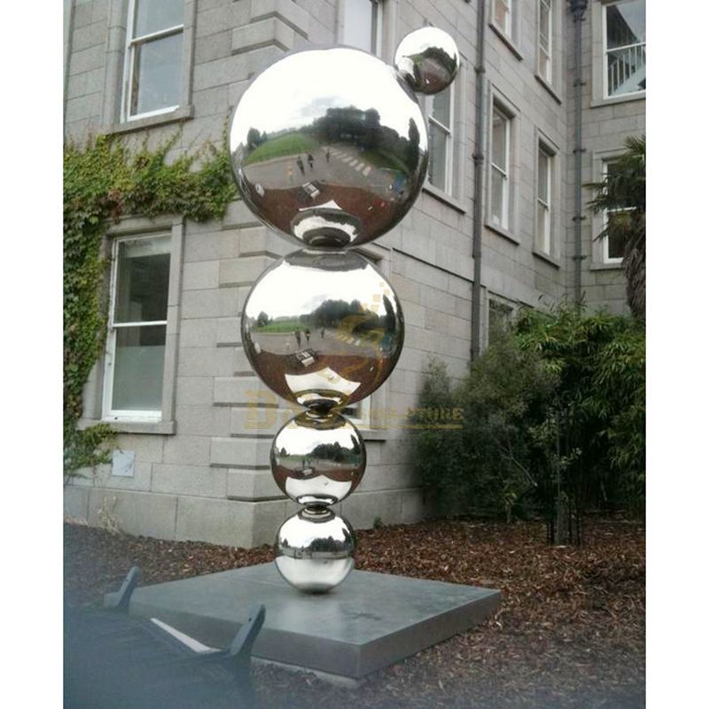 Large outdoor hollow stainless steel balls sculpture