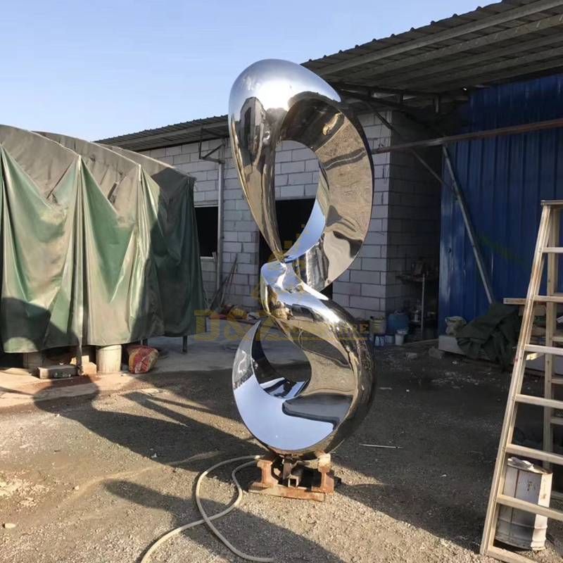 Stainless Steel Modern Abstract Mirror Sculpture