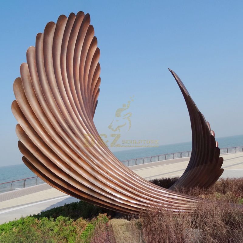 Outdoor large wing metal stainless steel modern sculpture