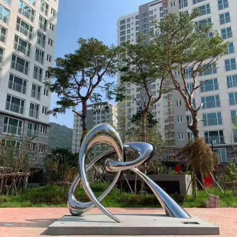 Stainless steel decoration concise modern sculpture