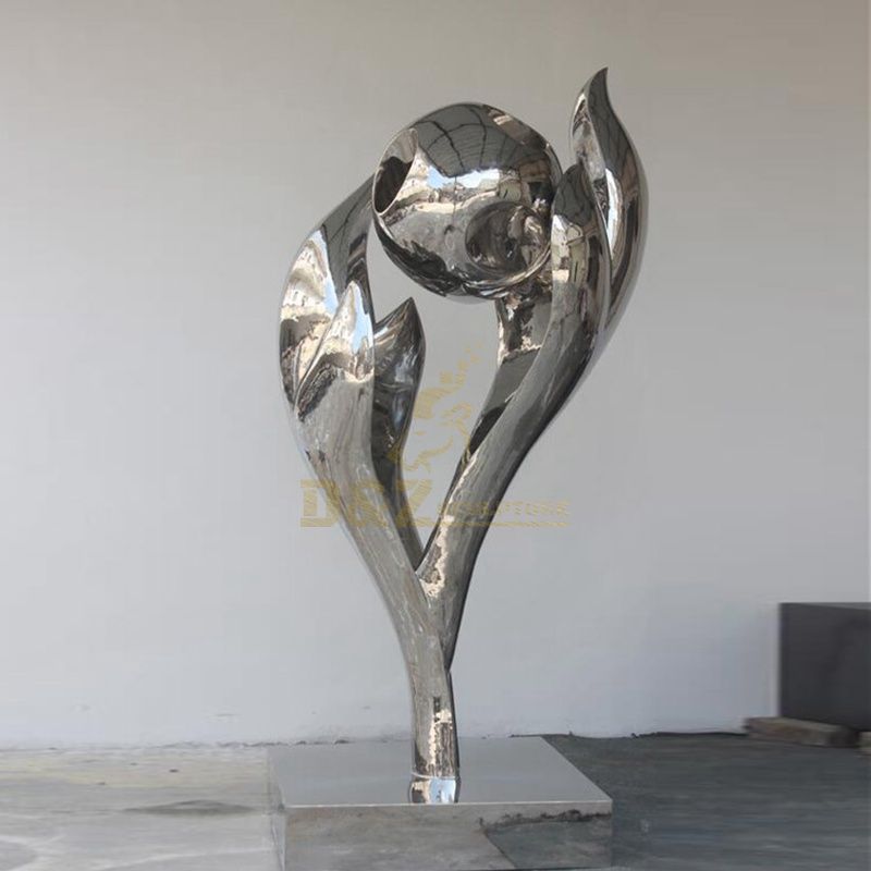 Stainless steel ball sculpture mirror flame sculpture